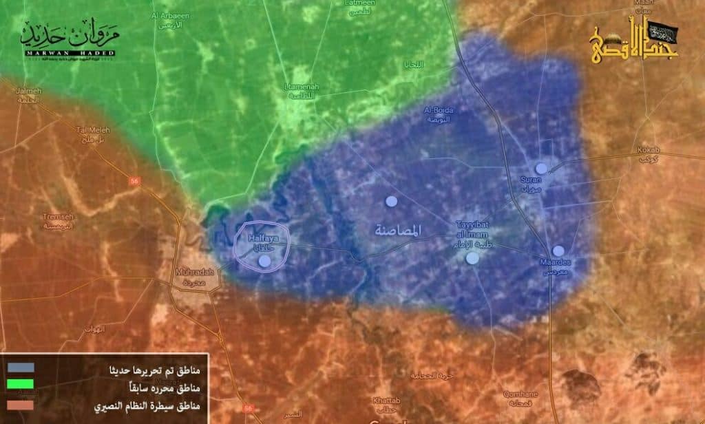 16-09-01 Map of fighting in Hama