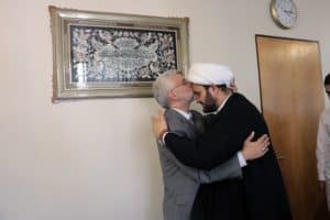 Akram al Kabi greeted by Saeed Jalili, the supreme leader's representative in the Supreme National Security Council, in Tehran, August 27. Credit: Official Website of Dr. Saeed Jalili