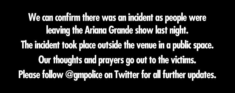 Manchester Arena bombed at conclusion of Ariana Grande concert