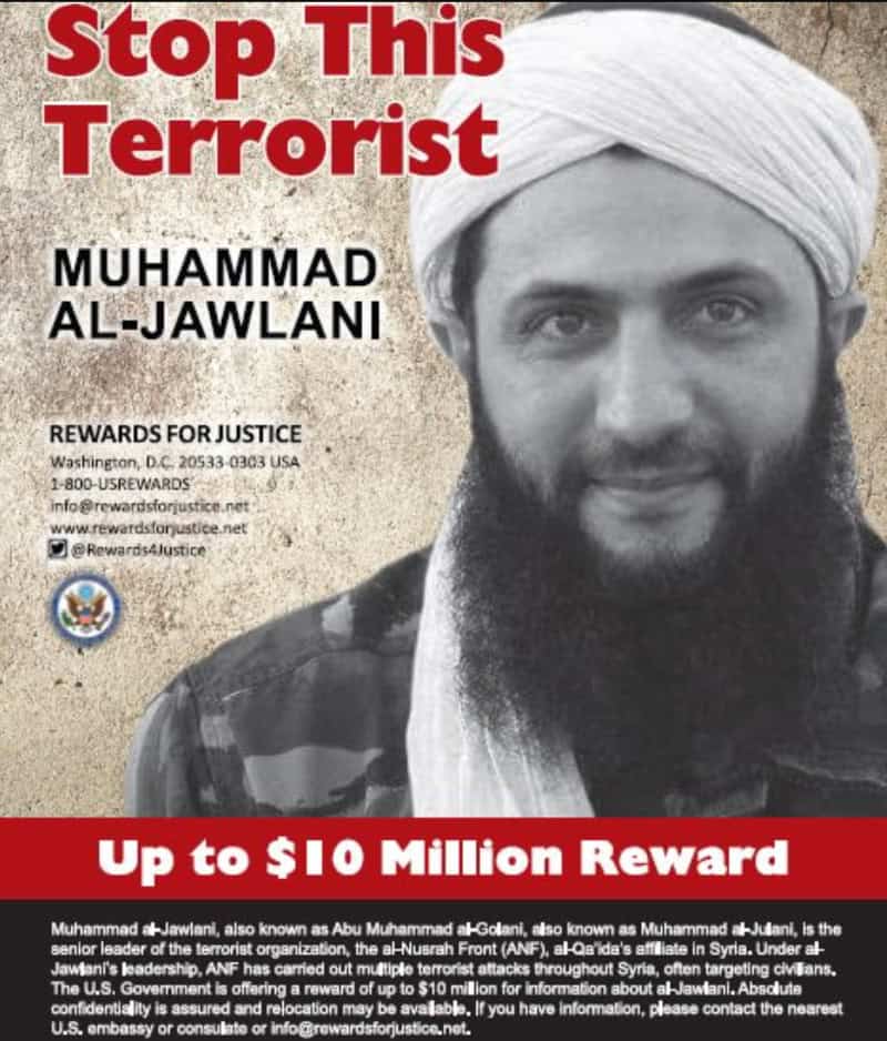 US removes $10 million reward for Hayat Tahrir al Sham leader