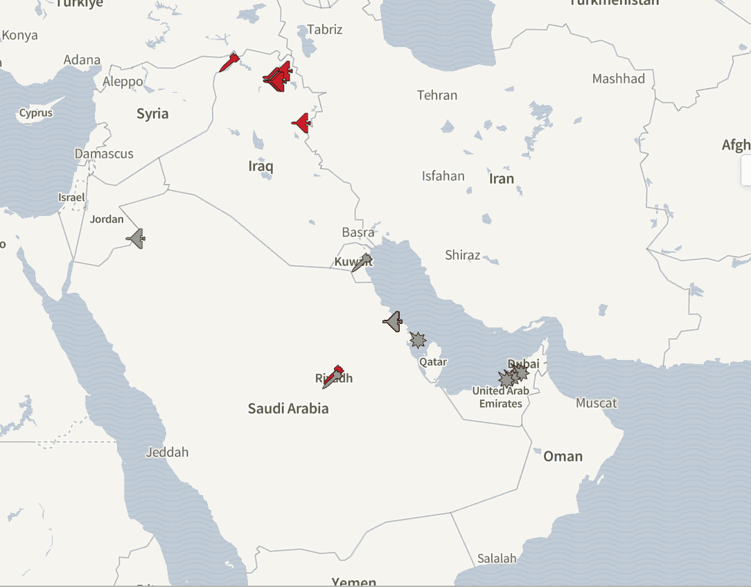 Iran and proxies continue attacking regional airports, energy facilities, military bases, and residential areas (March 20-23 updates)