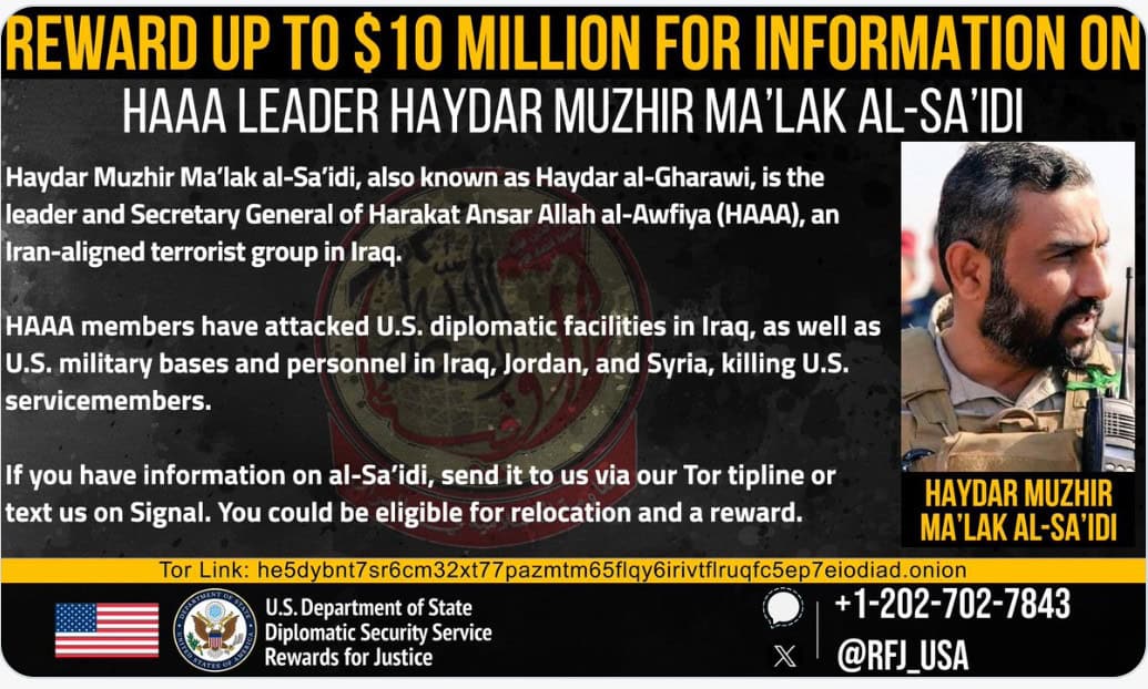 US offers rewards for 3 Iraqi militia leaders