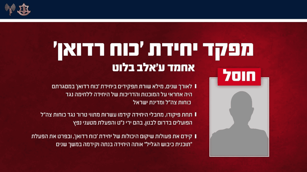 Israel assassinates commander of Hezbollah Radwan Force