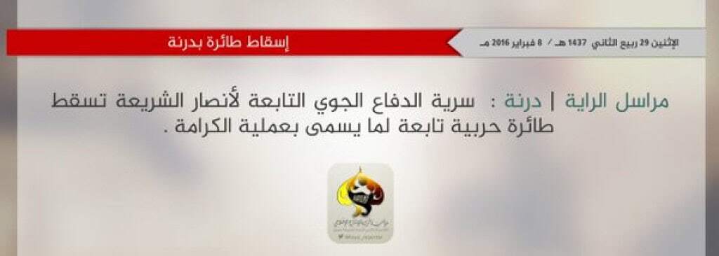 16-02-08 Claims to have shot down a jet