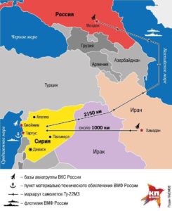 Graph posted by Russian outlet on change in Russian bombing runs to Syria.