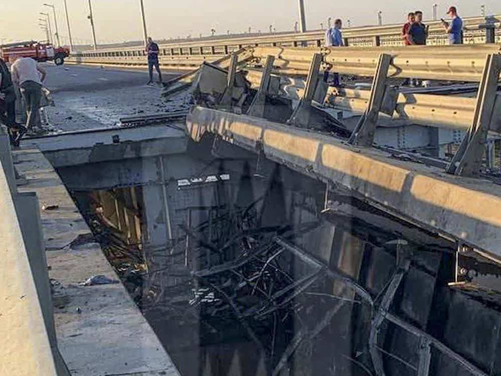 Crimean Bridge Damaged by Ukrainian Strike