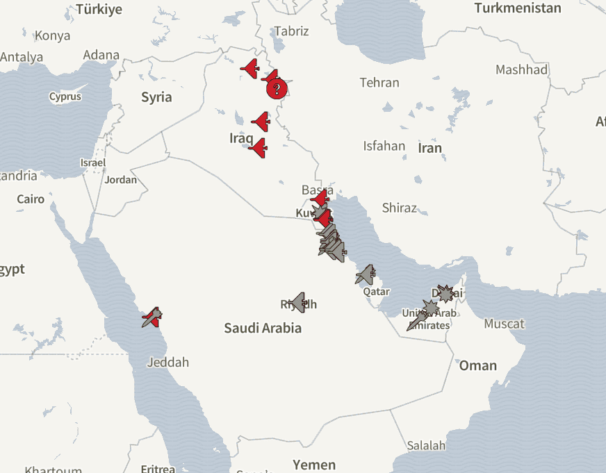 Iranian drones and missiles hit ports, oil and gas facilities, and US bases in the region (March 17-19 updates)